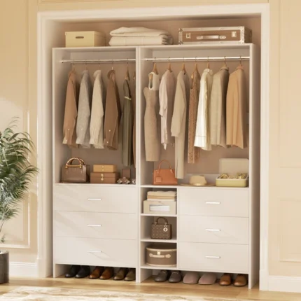 53.2'' Closet System with Wooden Drawers (Set of 2)