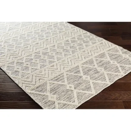 Latrissa Moroccan Flatweave Wool Charcoal/Cream Area Rug