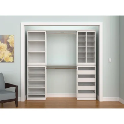 WhiteWhite Taupe Taupe Modular Storage 68.76" W - 78" W Closet System