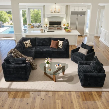 4-piece Living Room Set – Modular Sectional Sofa